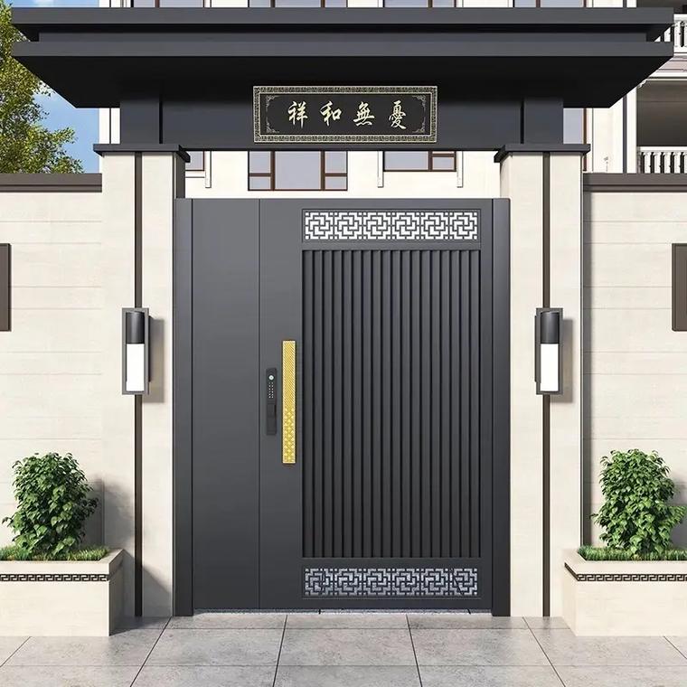 #农村进院大门最新款 铝合金庭院门户外铝艺农村自建房小院子门